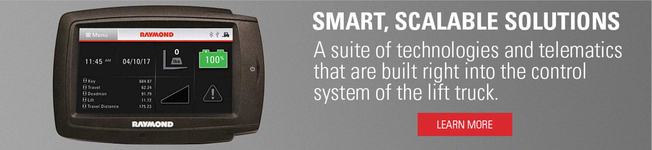 Get smart, scalable solutions with a suite of technologies and telematics that are built directly into the control system of Raymond 7000 series reach forklifts
