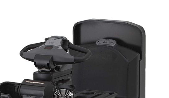 Raymond 8510 Center Riding Pallet Truck Optional Rear Controls on Operator Backrest